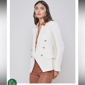 L’agence Kenzie Blazer (NWT white ivory pearl size 14)